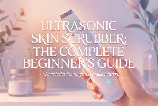 Professional header image for educational tutorial: Ultrasonic Skin Scrubber: The Complete Beginner's Guide