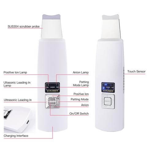 Rechargeable Ultrasonic Facial Scrubber – Deep Pore Cleaner & Blackhead Removal Tool