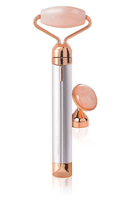 Electric Rose Quartz Face Massager – Vibrating Roller for Facial Massage & Radiant Skin